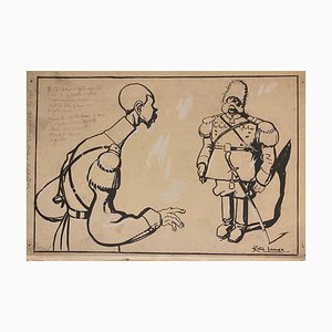 Gabriele Galantara, Soldiers, China Ink, 1910er