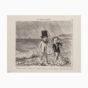 Litografía Honoré Daumier, Parisians Receiving A Grain, 1852