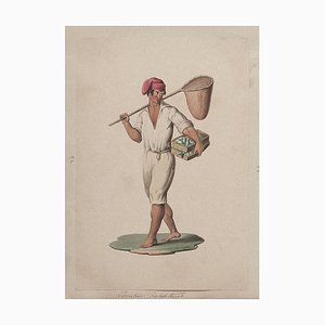 Michela De Vito, pescador napolitano, gouache, siglo XIX