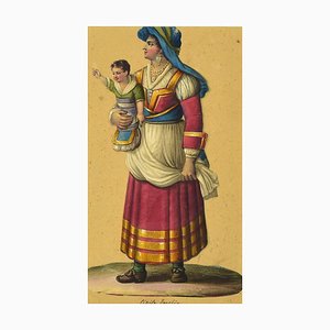 Michela De Vito, Civita Vecchia Costume, Watercolor, Mid-19th Century