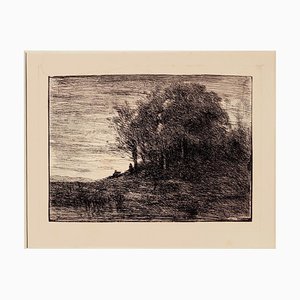 Jean-Baptiste-Camille Corot, Landscape, Etching, siglo XIX