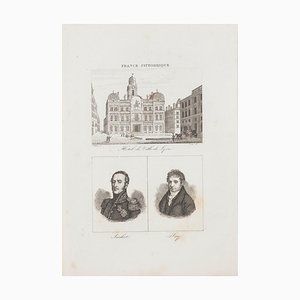 Desconocido, Portraits and Cityscape, Lithograph, 19th Century