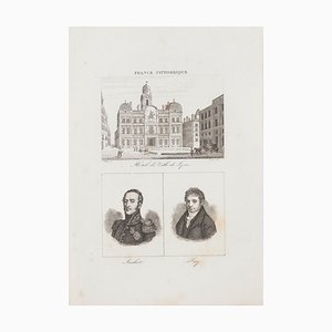 Unknown, Portraits and Cityscape, Lithograph, 19th Century