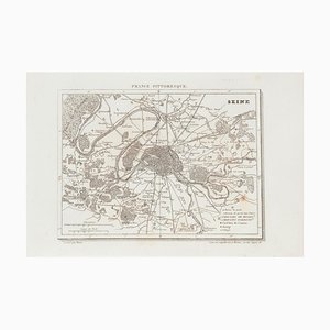 Inconnu - Prix - Carte de Seine - Gravure Originale - 19ème Siècle