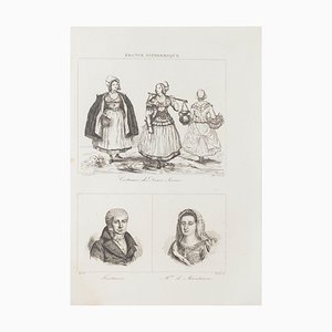 Desconocido, Disfraces y retratos, litografía, siglo XIX