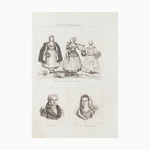 Unknown, Costumes and Portraits, Lithograph, 19th Century