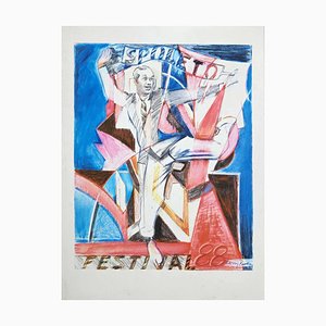 Larry Rivers, Spoleto Festival, Lithograph, 1988