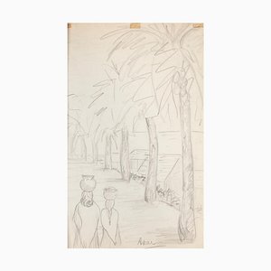 Unknown - Landscape - Disegno originale con matita su carta - inizio XX secolo