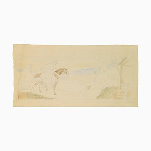 Georges-Henri Tribout, Marie and Joseph a caballo, dibujo, principios del siglo XX