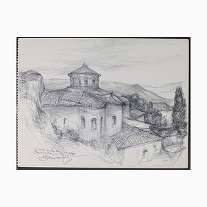 Nicolas Damianakis, View, Drawing, Late 20th Century