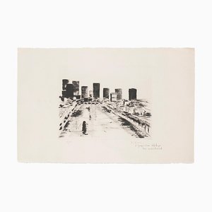 Inconnu - Paysage urbain - Gravure à l'eau-forte originale signée "Marra" - 20ème siècle
