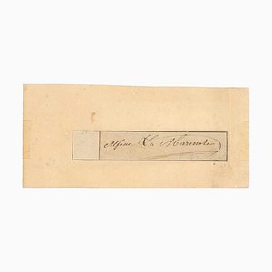 Alfonso La Marmora, Card Signed by Gen. Alfonso La Marmora, Mid-19th Century