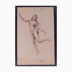 Nan Borazzo - Nude de Dancing Nymph - Dessin au Plume Original - 1931