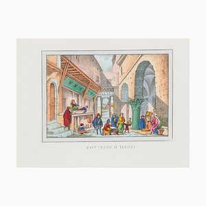 Unknown, Bazaar In Algeria, Lithograph, 1846