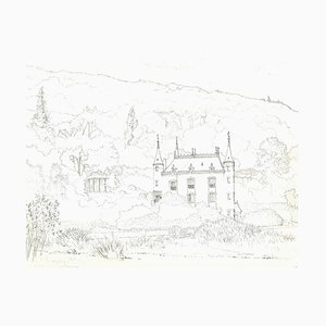 Andrew Roland Brudieux - The Château De Mesnil Blondel - Lápiz de dibujo - años 60