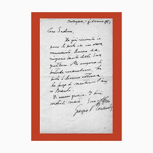 G. Morandi - Carta de agradecimiento a Sadun Piero - 1953