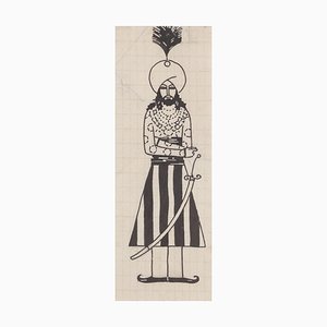 Bruno Angoletta, Arabic Prince, China Ink on Paper, 1920s