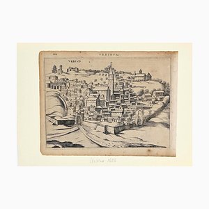 Inconnu, Urbino Sous la Neige, Gravure, 17ème Siècle