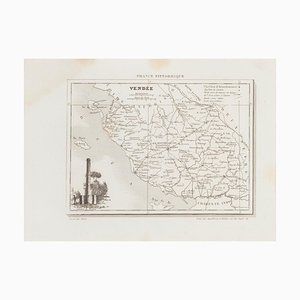 Unknown - Map of Vendée - Original Etching - 19th Century