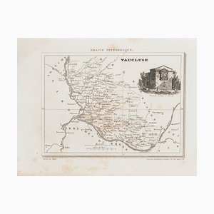 Desconocido - Mapa de Vaucluse - Grabado aguafuerte original - siglo XIX