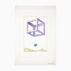 Leo Guida - Geometrical Game - Original Ink and Watercolor on Paper - 1950s