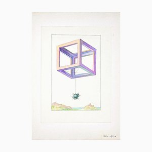 Leo Guida - Geometrisches Spiel - Original Tinte und Wasserfarben auf Papier - 1950er Jahre