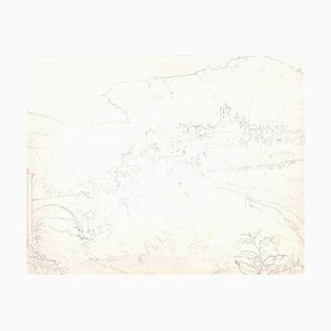 Andrew Roland Brudieux - Landscape of France - Lápiz de dibujo - años 60