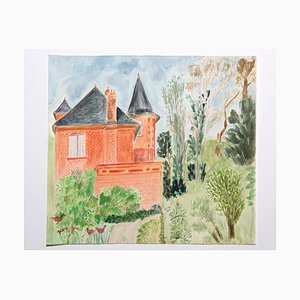 Jean Fou, The Castle and the Garden, Mixed Media, Mid-20th Century