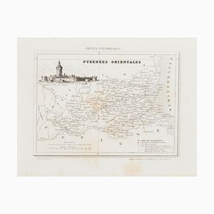 Unknown, Map of Pyrénées, Etching, 19th Century