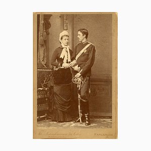 Desconocido - Princesa Victoria y el Príncipe Gustavo de Suecia - Ancient Photo - 1881