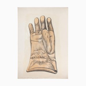 Giacomo Porzano, Glove, Etching on Cardboard, 1972