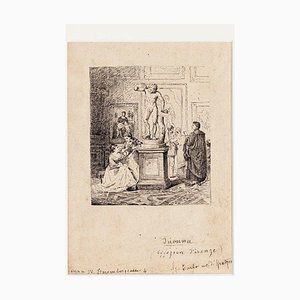 Unknown - Firenze - Visita agli Uffizi - Original Ink on Paper - 1880s