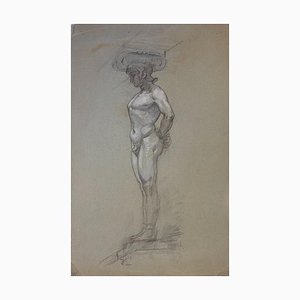 Charles Walch, Study for Caryatid, Pencil, Early 20th Century