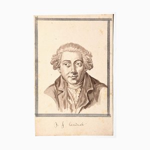 Desconocido - Retrato - Tinta original y acuarela sobre papel - Siglo XVIII