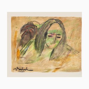 Edgar Stoebel, The Girl, Oil on Paper, Mid-20th Century
