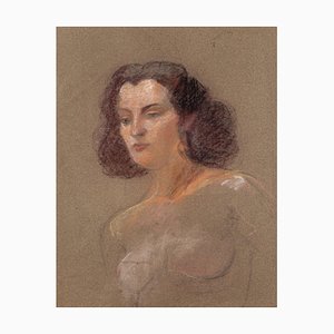 Rolando Persi, Portrait, Pastel on Paper, Mid-20th Century