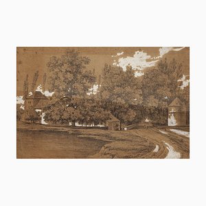 Unknown - Landscape - Originalzeichnung auf Papier - Mitte 19. Jahrhundert