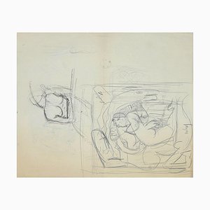Leon Aubert, Etudes, Dessin au Crayon, 19ème Siècle