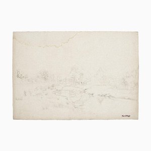 Marcel Mangin, Landschaft, Bleistift auf Papier, Mitte 20. Jahrhundert