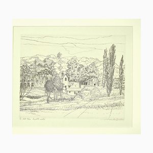 André Roland Brudieux, Landscape, Etching, 1970s
