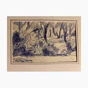 Mogniat-Duclos Bertrand, Figur aus Holz, Feder, Mitte 20. Jahrhundert