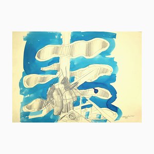 Aldo Turchiaro, Composition, Pencil and Watercolor, 1968