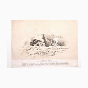 Desconocido - Tête d'Arme - Litografía original de Touchstone - 1855