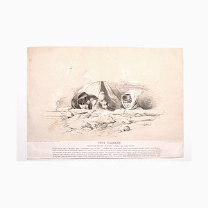 Unknown - Tête d'Arme - Original Lithograph after Touchstone - 1855