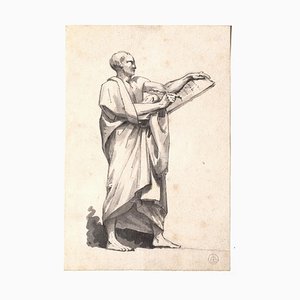 Sconosciuto - The Scribe - Inchiostro originale e acquerello su carta - XIX secolo