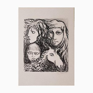 Carlo Levi, The Motherhood, Lithografie, 1970er