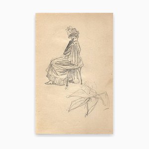 George Auriol, Skizze einer Frau, Zeichnung, 1890er