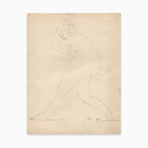 Georges-Henri Tribout, Debout, Femme Nue, Dessin, Début 20ème Siècle