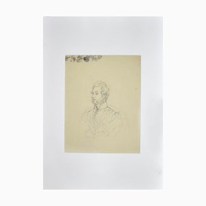 Ernest Rouart, Portrait d'Homme, Dessin au Crayon, Fin 19ème Siècle