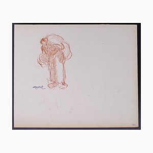 Georges Gobo, Woman Carrying the Burden, Drawing, Early 20th Century